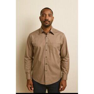 Van Heusen Mens Poplin Fitted‎ Long Sleeve Button Up Dress Shirt